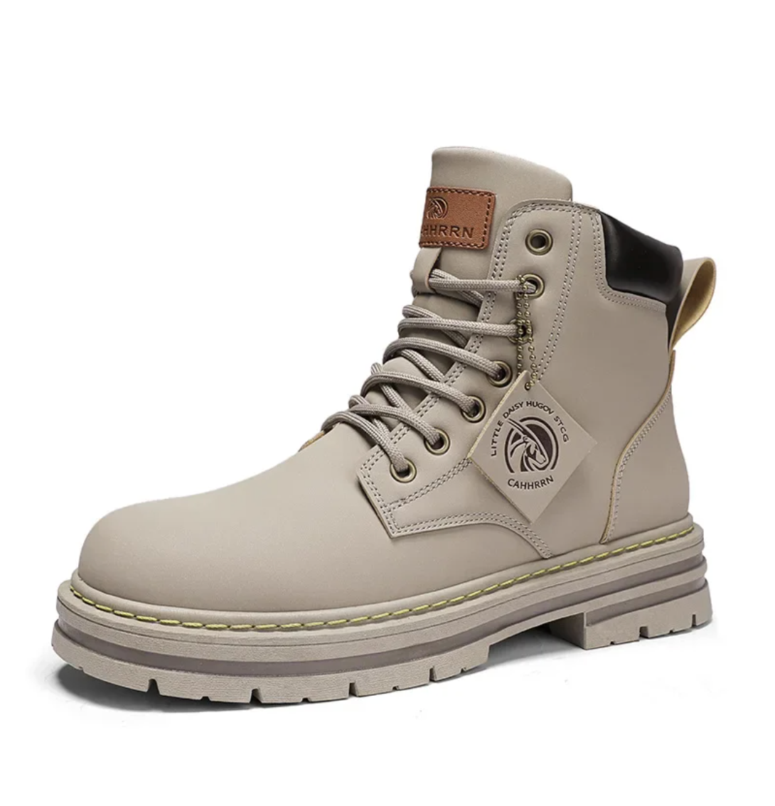 Men's Boots Patchwork Design Leather