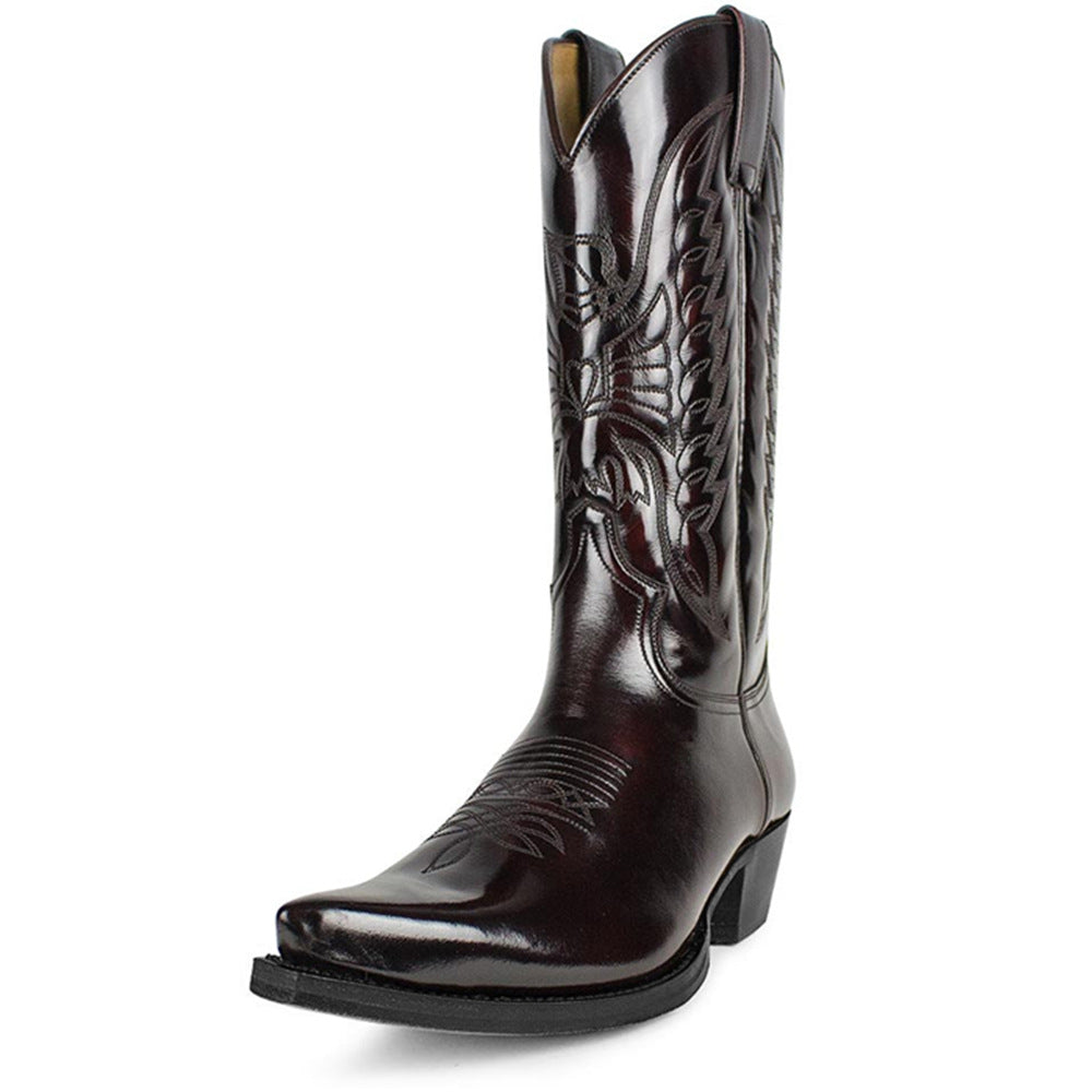 Men's Boots Tough Western Style with Slip-resistant Sole