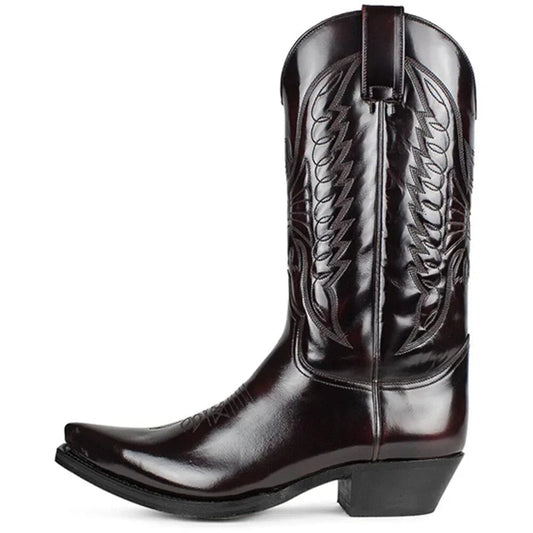 Men's Boots Tough Western Style with Slip-resistant Sole