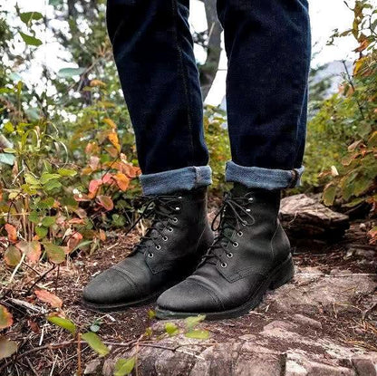 Men's Boots Veterinary Leather Style with Rugged Sole