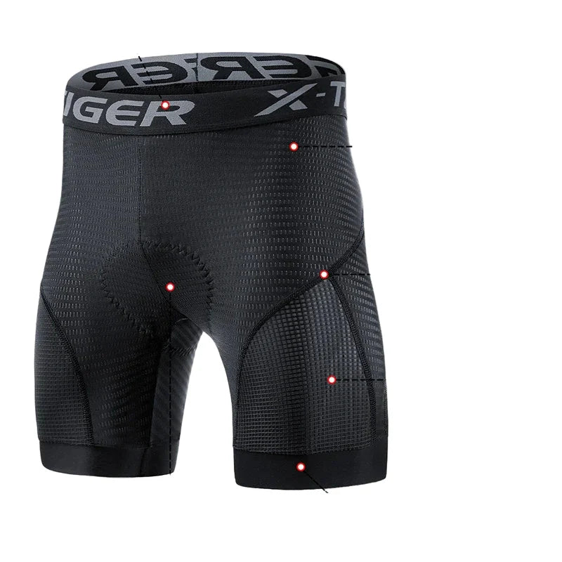 Men's Breathable Cycling Shorts with Gel Cushion and Reflective Accents