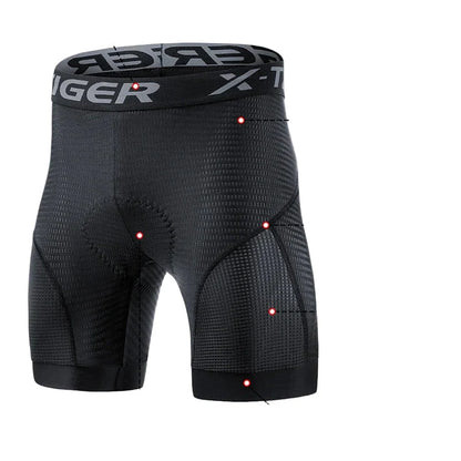 Men's Breathable Cycling Shorts with Gel Cushion and Reflective Accents