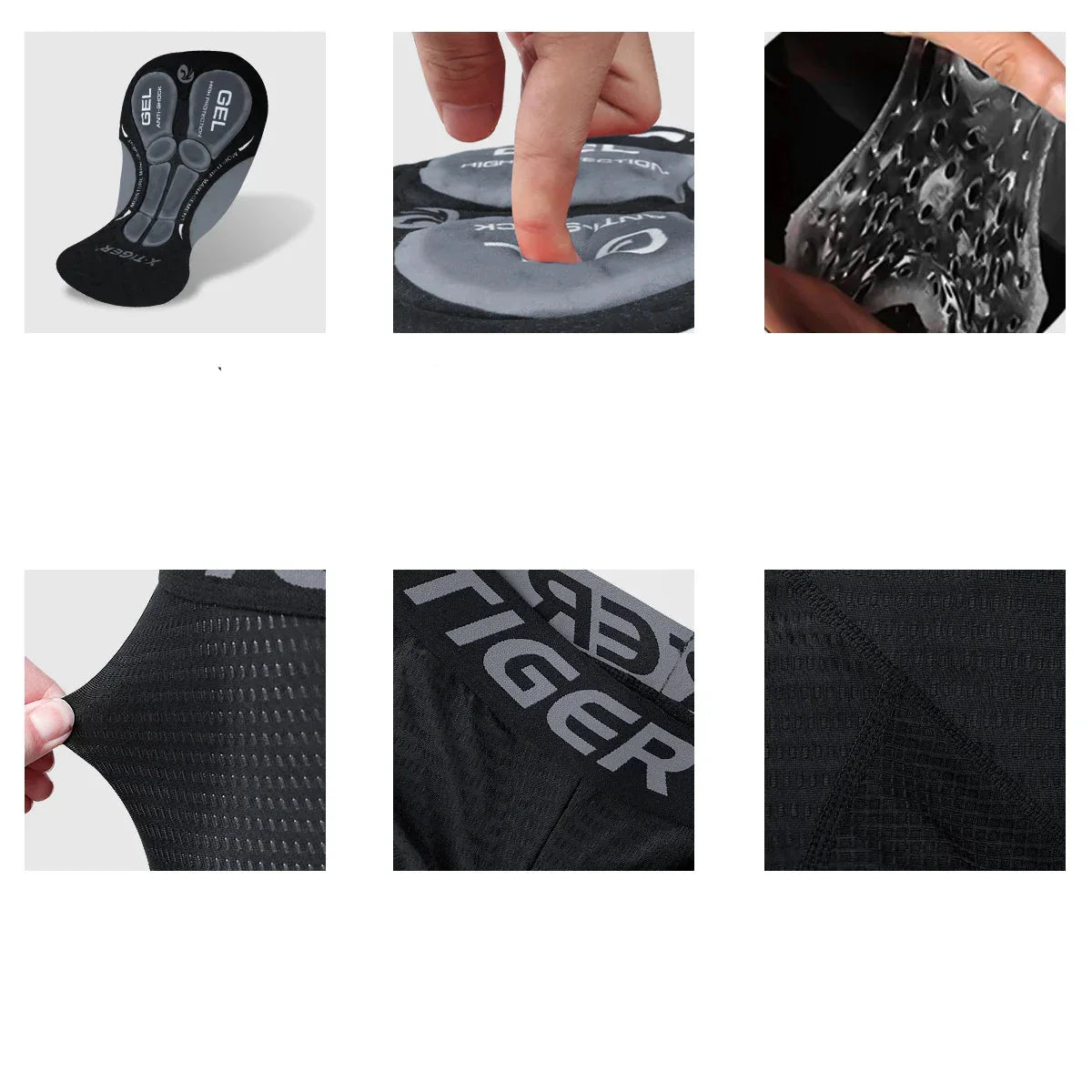 Men's Breathable Cycling Shorts with Gel Cushion and Reflective Accents