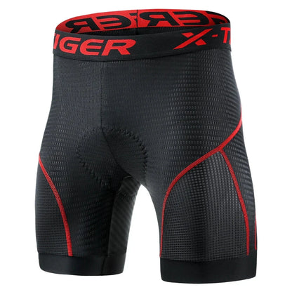 Men's Breathable Cycling Shorts with Gel Cushion and Reflective Accents