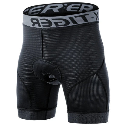 Men's Breathable Cycling Shorts with Gel Cushion and Reflective Accents