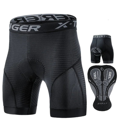 Men's Breathable Cycling Shorts with Gel Cushion and Reflective Accents