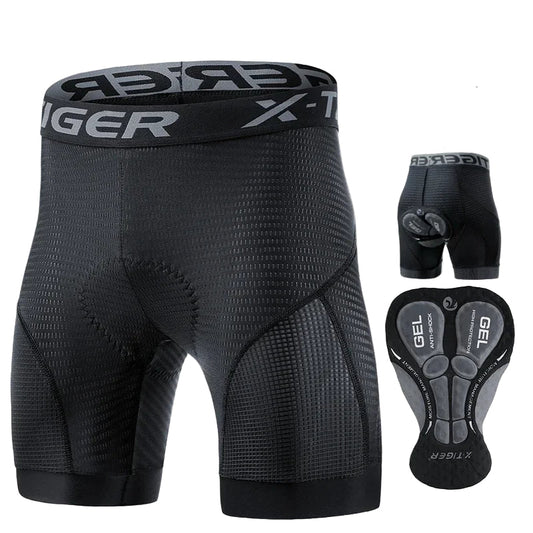 Men's Breathable Cycling Shorts with Gel Cushion and Reflective Accents