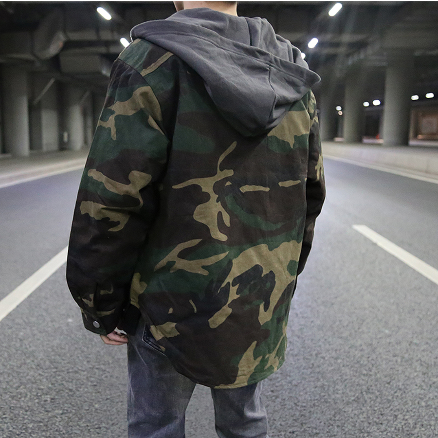 Men's Camouflage Hoodie Modern Fit Cotton