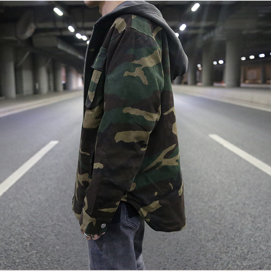 Men's Camouflage Hoodie Modern Fit Cotton