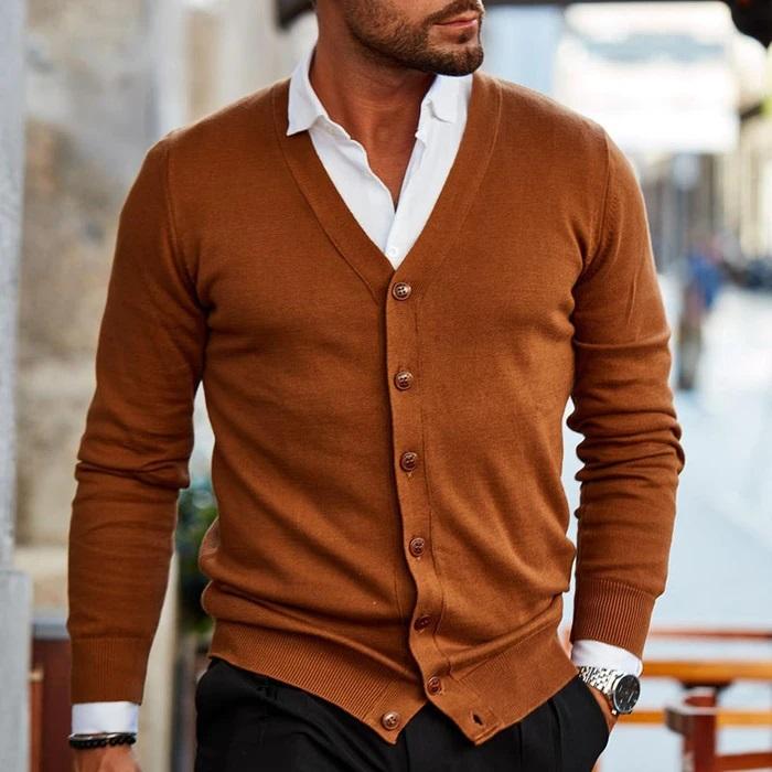 Men's Cardigan Casual Breathable Material Modern Design