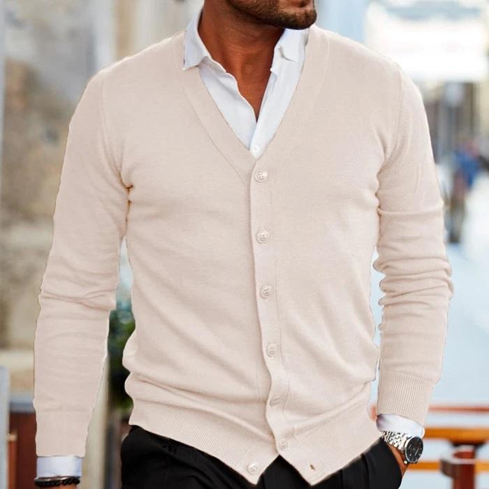 Men's Cardigan Casual Breathable Material Modern Design