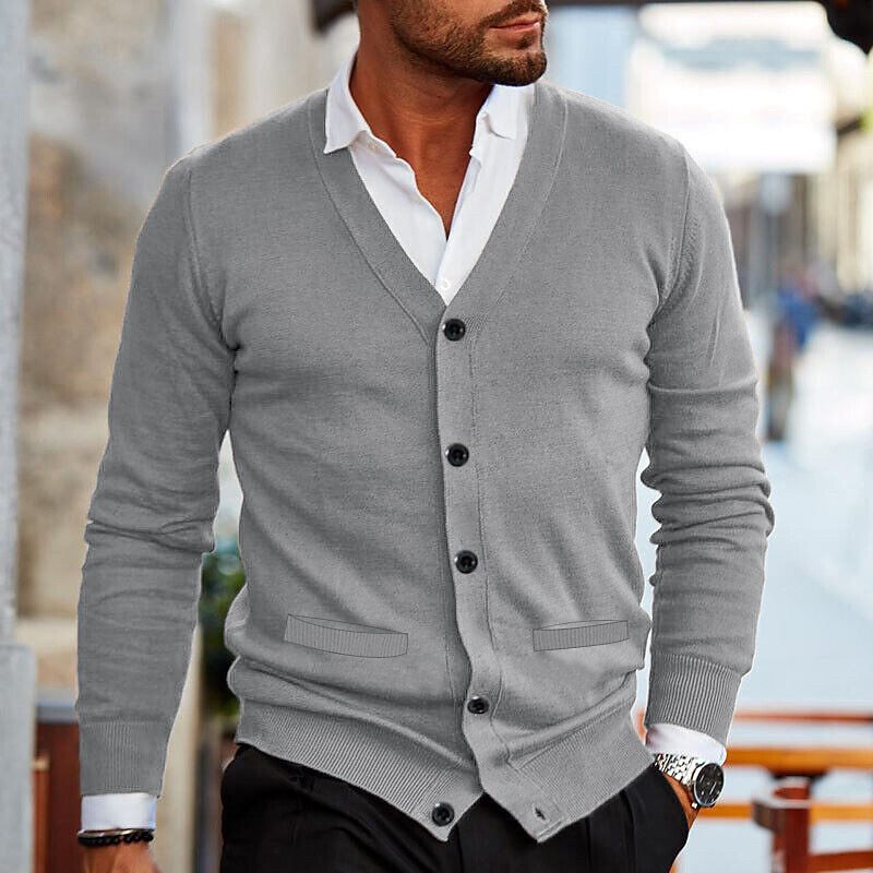 Men's Cardigan Casual Breathable Material Modern Design