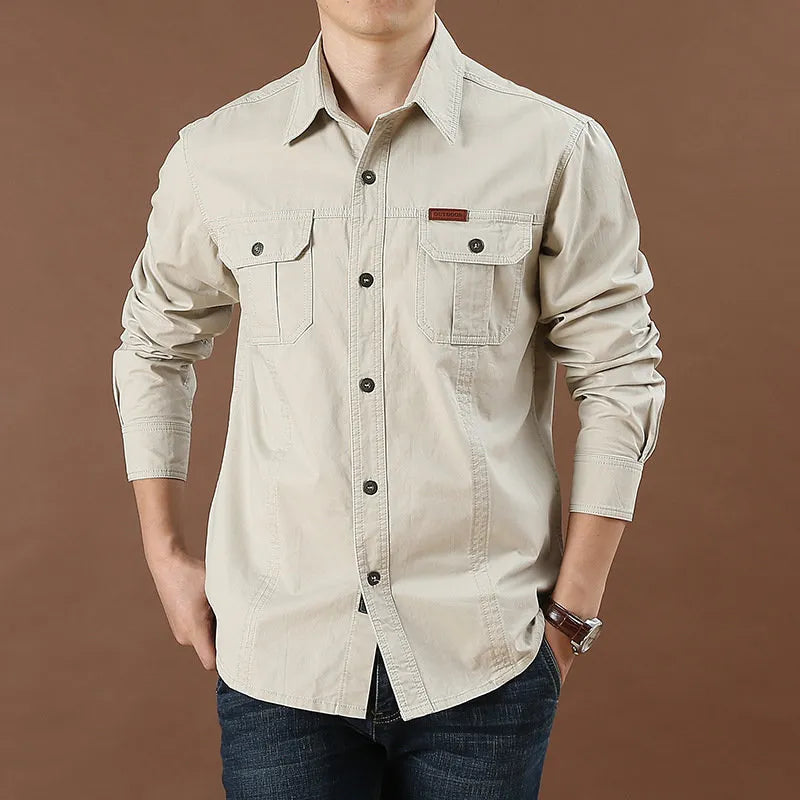 Men's Cargo Shirt Lightweight Cotton
