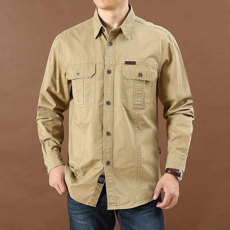 Men's Cargo Shirt Lightweight Cotton