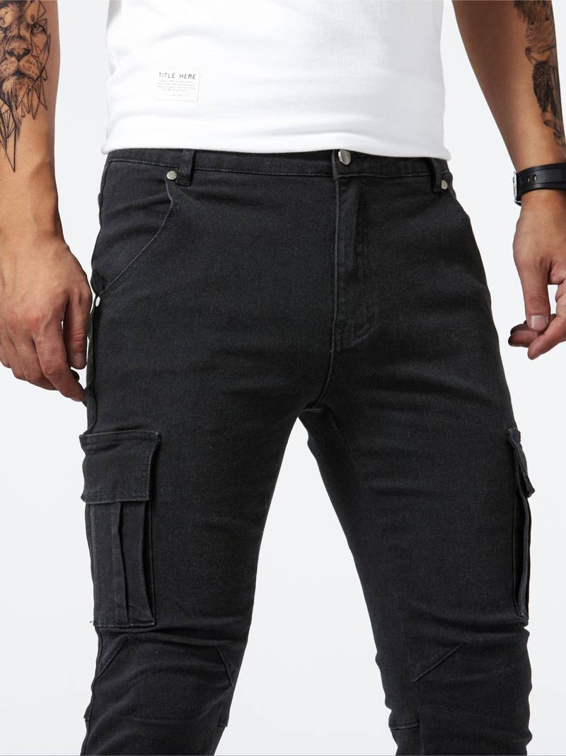 Men's Cargo Trousers Slim Fit Cotton With Practical Pockets