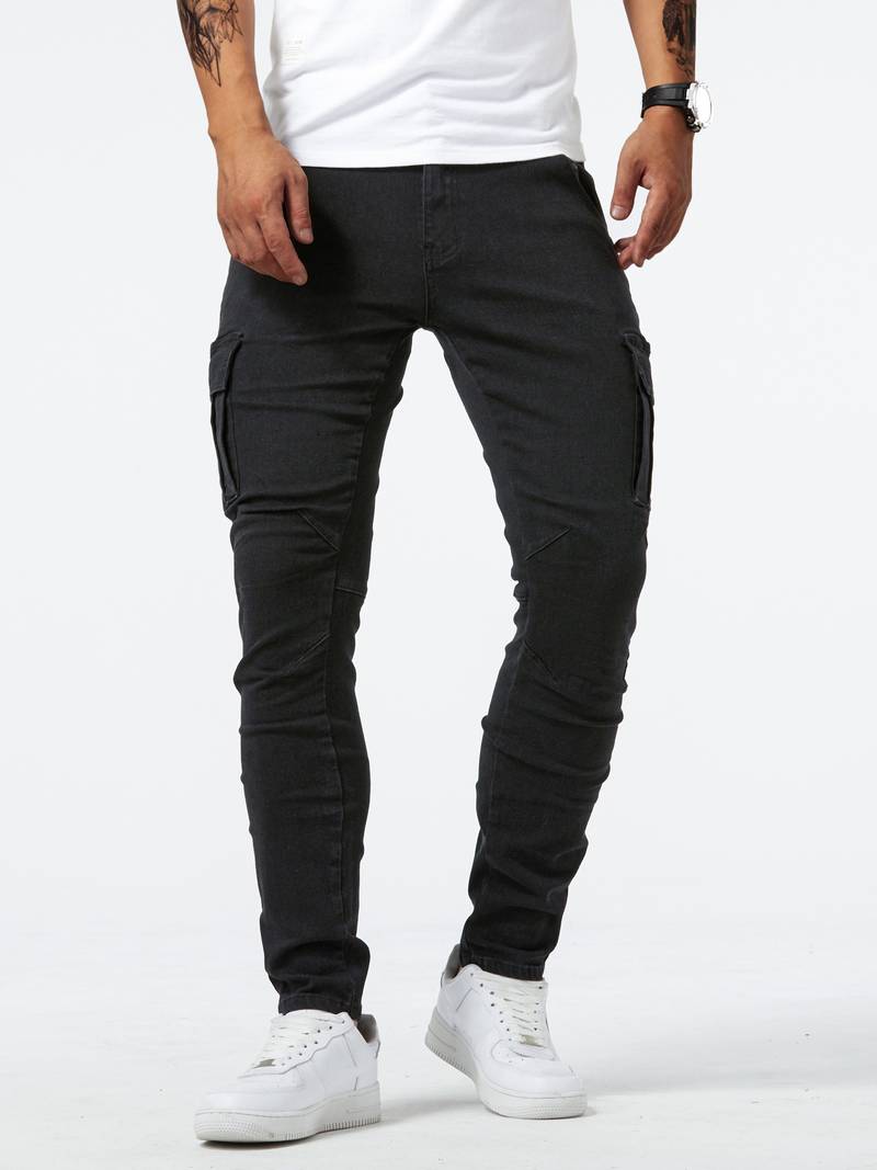 Men's Cargo Trousers Slim Fit Cotton With Practical Pockets