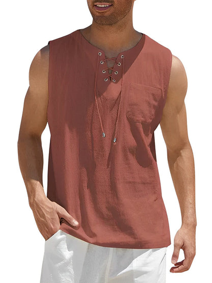 Men's Casual Breathable Cotton Tank Top for Sport and Leisure