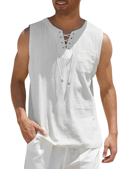 Men's Casual Breathable Cotton Tank Top for Sport and Leisure