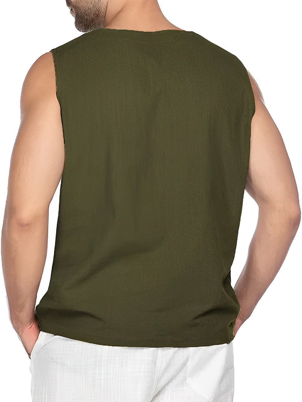 Men's Casual Breathable Cotton Tank Top for Sport and Leisure