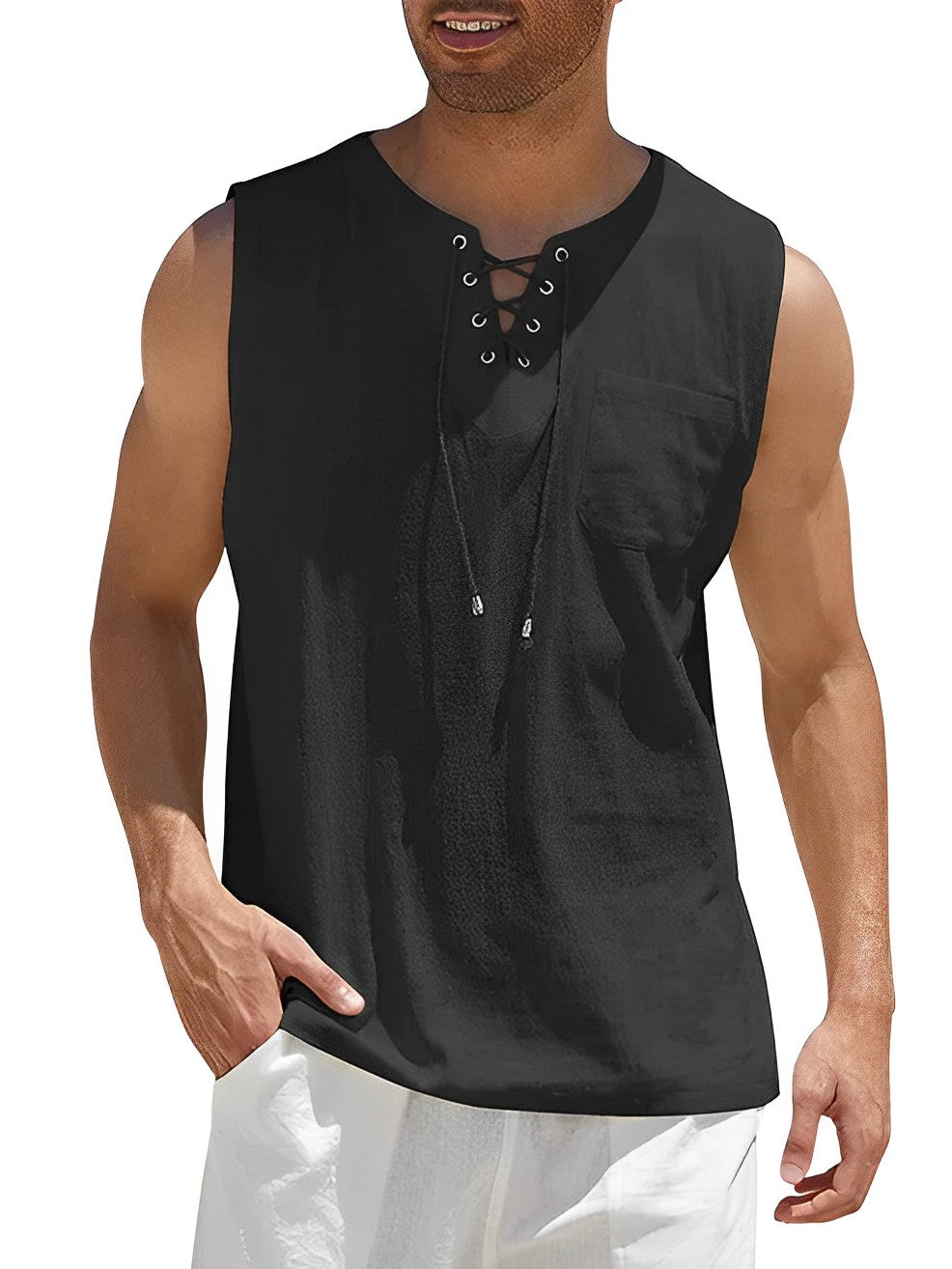 Men's Casual Breathable Cotton Tank Top for Sport and Leisure