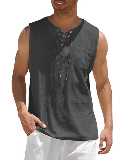 Men's Casual Breathable Cotton Tank Top for Sport and Leisure