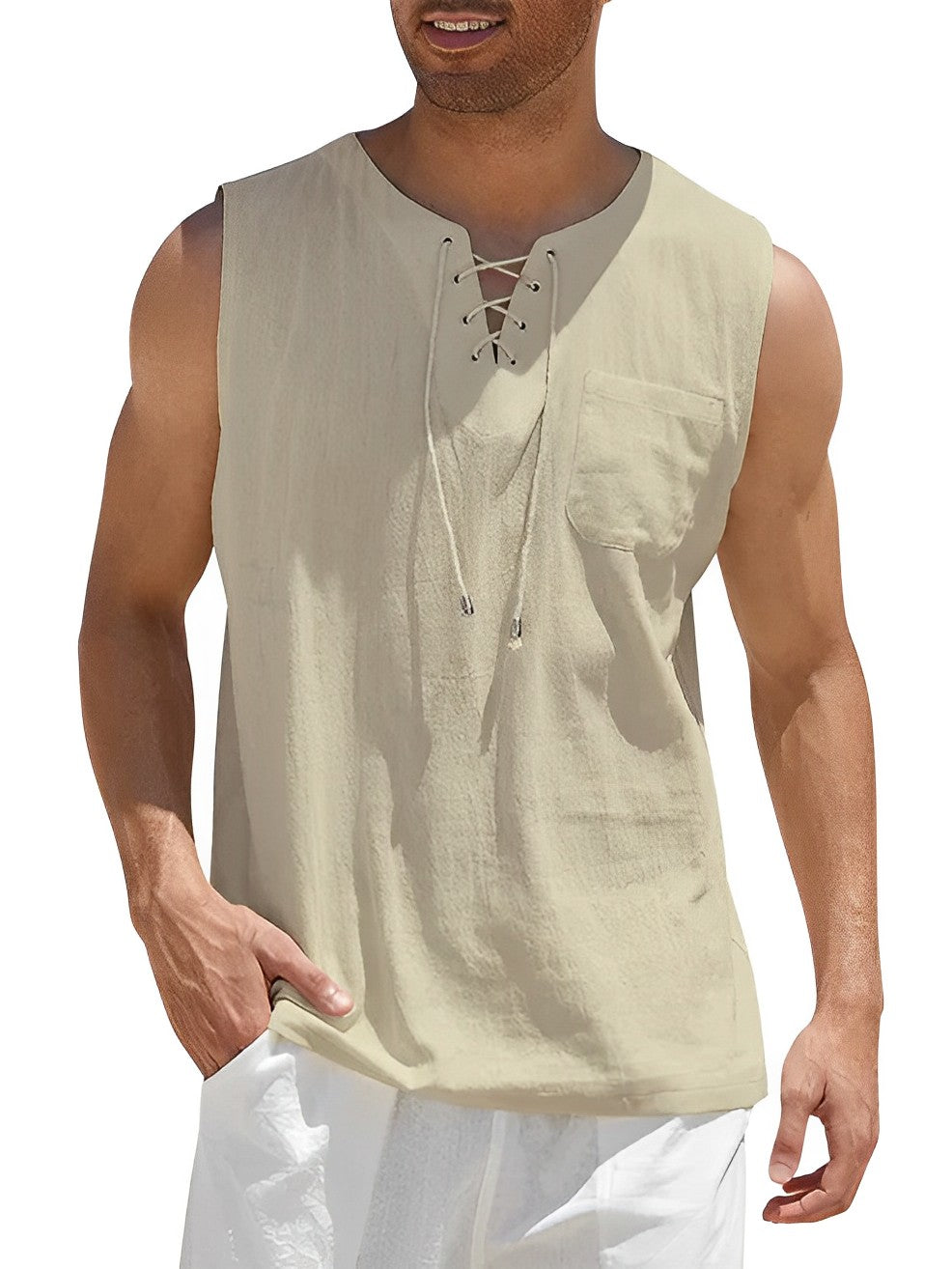 Men's Casual Breathable Cotton Tank Top for Sport and Leisure