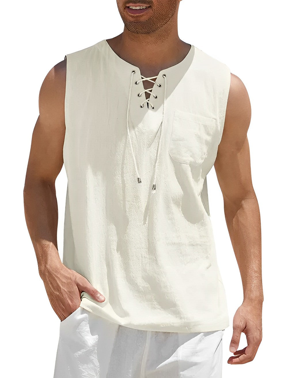 Men's Casual Breathable Cotton Tank Top for Sport and Leisure