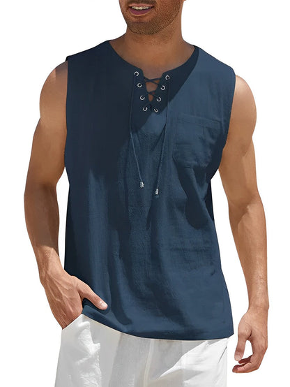 Men's Casual Breathable Cotton Tank Top for Sport and Leisure
