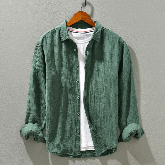 Men's Casual Cotton Shirt Relaxed Fit Breathable Fabric