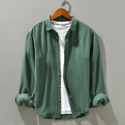 Men's Casual Cotton Shirt Relaxed Fit Breathable Fabric