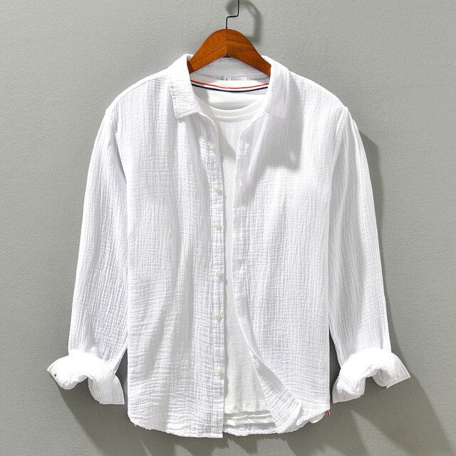 Men's Casual Cotton Shirt Relaxed Fit Breathable Fabric