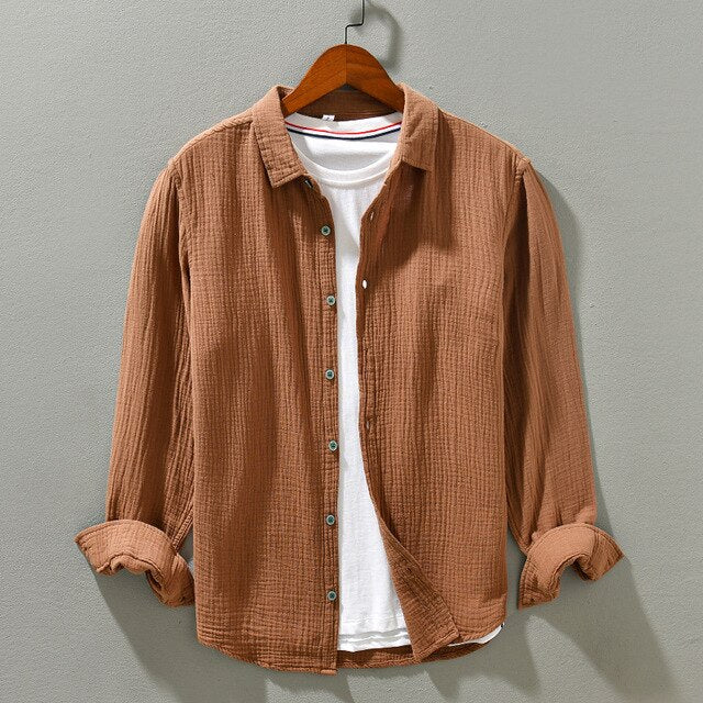 Men's Casual Cotton Shirt Relaxed Fit Breathable Fabric