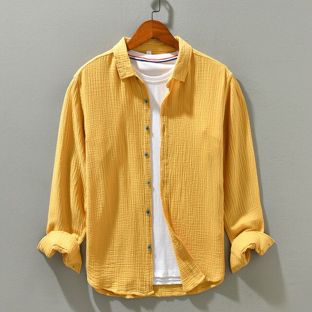 Men's Casual Cotton Shirt Relaxed Fit Breathable Fabric