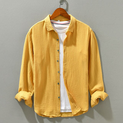 Men's Casual Cotton Shirt Relaxed Fit Breathable Fabric