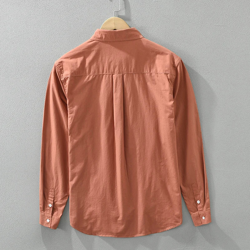Men's Casual Cotton Shirt with Breast Pocket