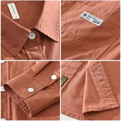 Men's Casual Cotton Shirt with Breast Pocket