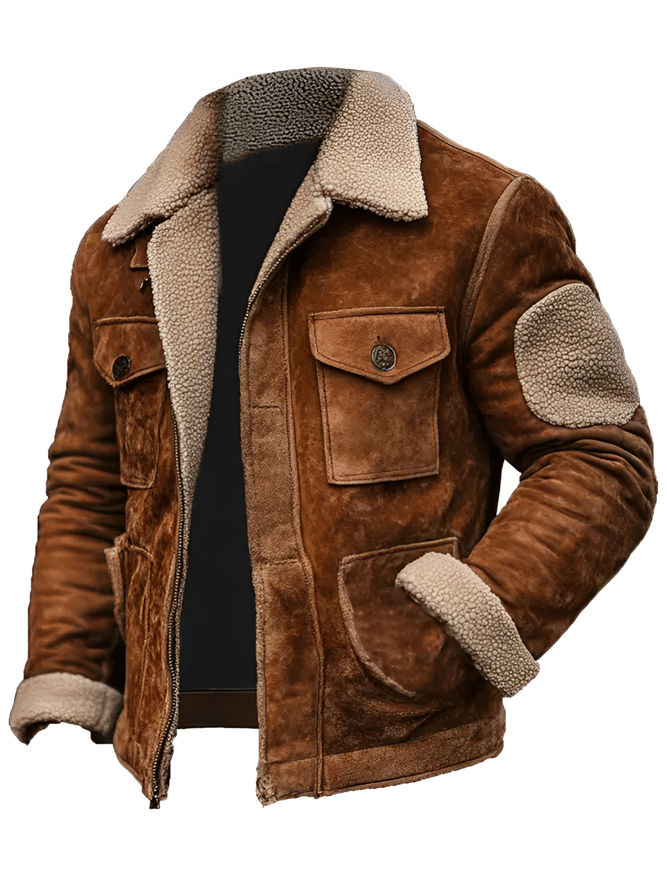 Men's Casual Jacket With Sherpa Lining