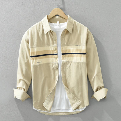 Men's Casual Patchwork Shirt Stylish Cotton
