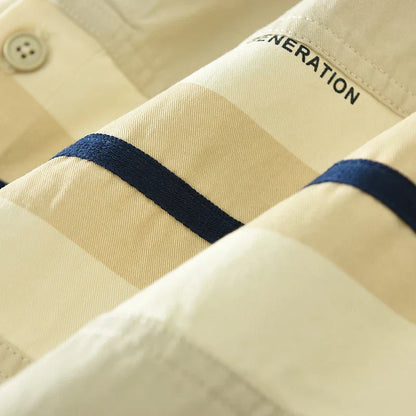 Men's Casual Patchwork Shirt Stylish Cotton