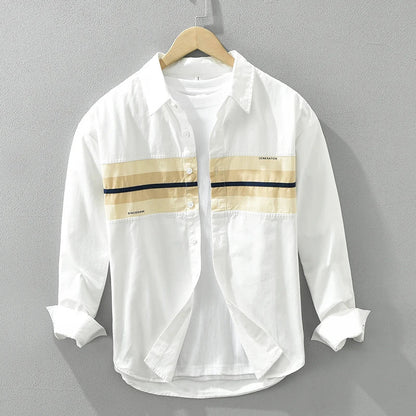 Men's Casual Patchwork Shirt Stylish Cotton