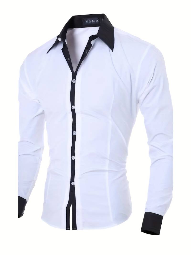 Men's Casual Shirt Contrast Cotton