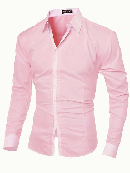 Men's Casual Shirt Contrast Cotton