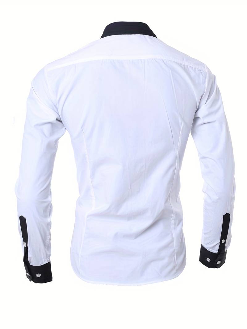 Men's Casual Shirt Contrast Cotton
