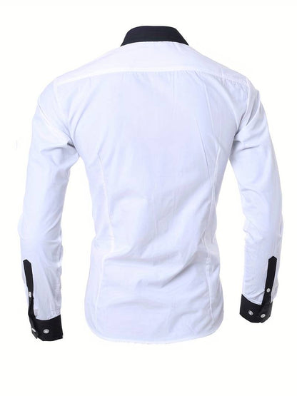 Men's Casual Shirt Contrast Cotton