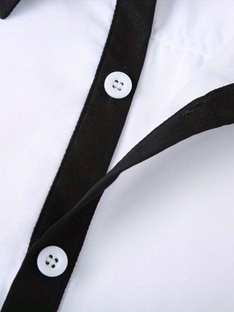 Men's Casual Shirt Contrast Cotton