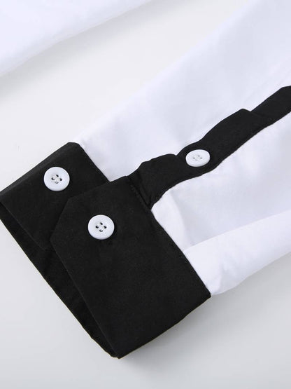 Men's Casual Shirt Contrast Cotton
