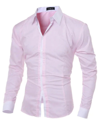 Men's Casual Shirt Contrast Cotton