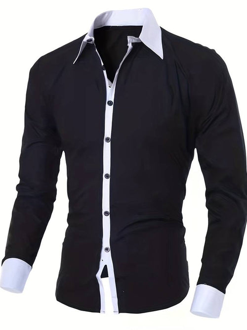 Men's Casual Shirt Contrast Cotton