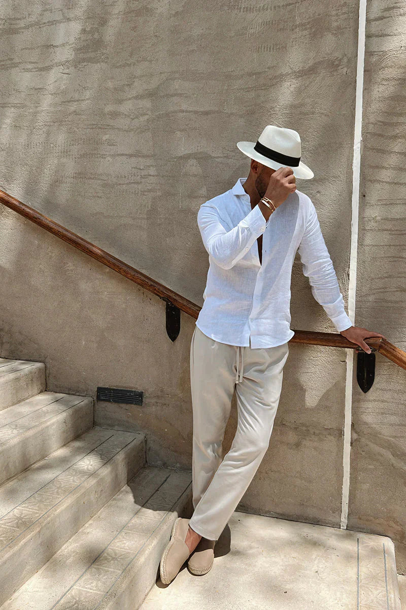 Men's Casual Shirt Linen Breathable Regular Length