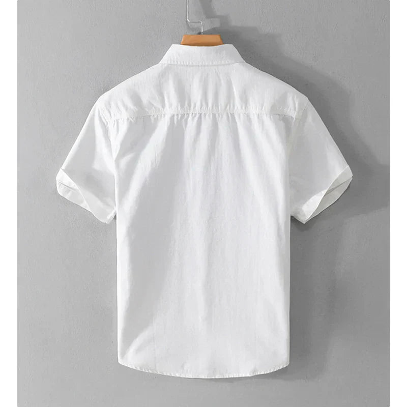 Men's Casual Shirt Plain Cotton Breathable Regular Fit